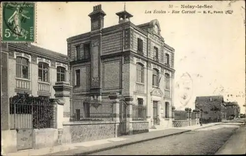 Ak Noisy le Sec Seine Saint Denis, Les Écoles, Rue Carnot