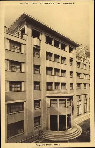 Ak Paris IX., Union des Aveugles de Guerre, Rue Blanche, Facade Principale