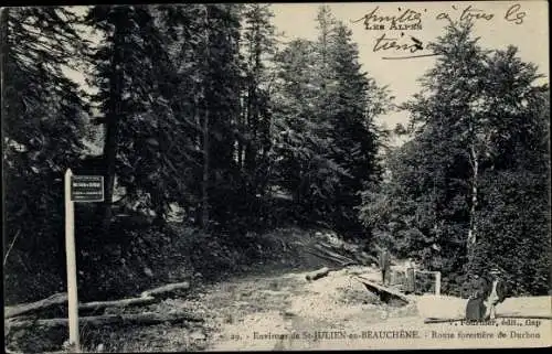 Ak St. Julien en Beauchene environs Hautes-Alpes, Route forestiere de Durbon