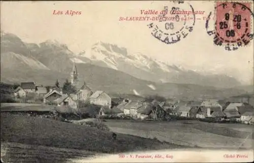 Ak St. Laurent du Cros Hautes-Alpes, Blick auf den Ort