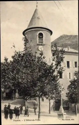 Ak Veynes Hautes-Alpes, Hotel de Ville, Rathaus