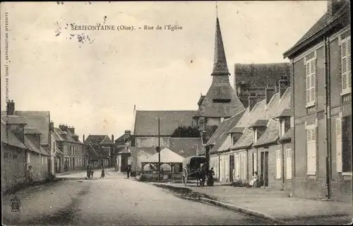 Ak Serifontaine Oise, Rue de l'Eglise