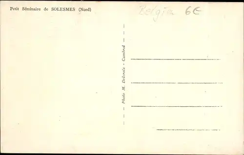 Ak Solesmes Cambrai Nord, Petit Seminarie, Interieur