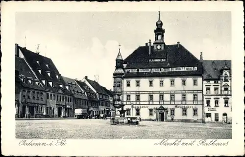 Ak Oederan Sachsen, Markt mit Rathaus