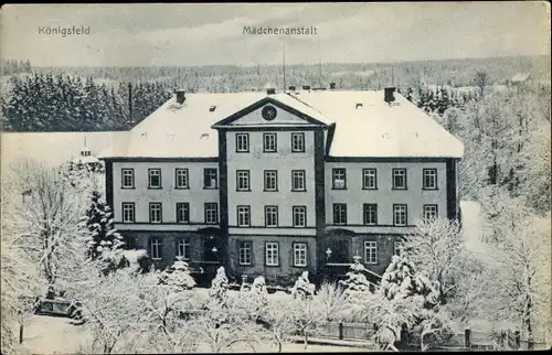 Ak Königsfeld im Schwarzwald, Mädchenanstalt im Winter