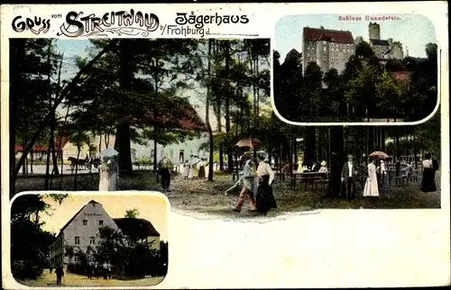 Ak Streitwald Frohburg in Sachsen, Schloss Gnandstein, Gasthaus