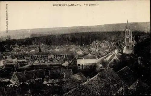 Ak Montfort l'Amaury Yvelines, Vue générale, Eglise