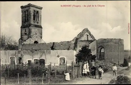 Ak St. Benoit Vosges, Au pied de la Chipote, Ruines