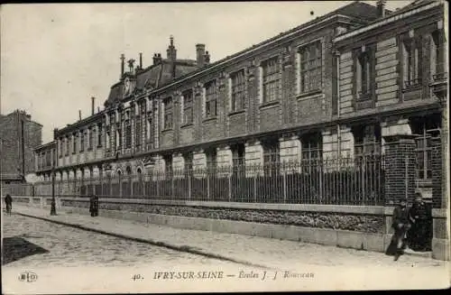 Ak Ivry sur Seine Val de Marne, Écoles J. J. Rousseau