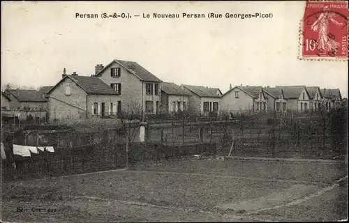 Ak Persan Val d'Oise, Le Nouveau Persan, Rue Georges Picot, maisons