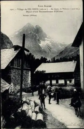 Ak Pelvoux Hautes-Alpes, Depart d'une Reconnaissance d'Officiers