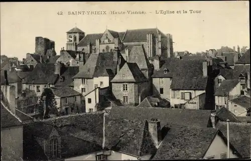 Ak Saint Yrieix Haute Vienne, Eglise, Tour