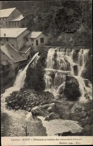 Ak Bort Corrèze, Deversoir et turbine des usines de la Cascade