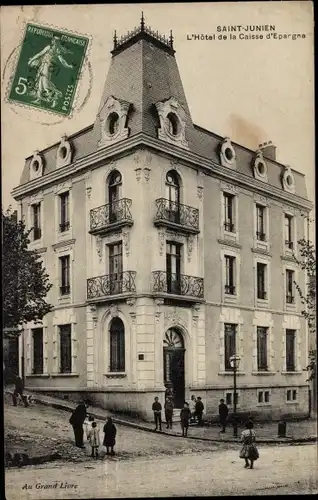 Ak Saint Junien Haute Vienne, Hotel de la Caisse d'Epargne