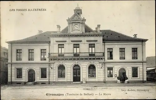 Ak Giromagny Territoire de Belfort, La Mairie, Rathaus