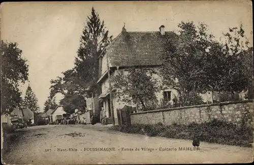 Ak Foussemagne Territoire de Belfort, Entree du Village, Epicerie Mahler