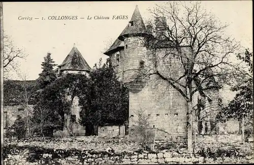 Ak Collonges Corrèze, Chateau Fages, Schloss