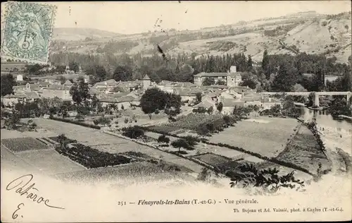 Ak Fenayrols les Bains Tarn et Garonne, Vue générale, Ort, Umgebung