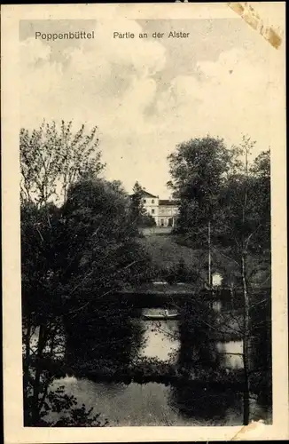 Ak Hamburg Wandsbek Poppenbüttel, Partie an der Alster