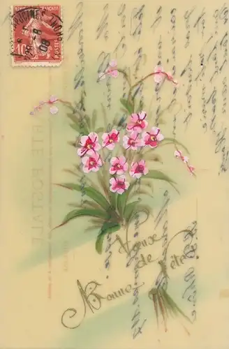 Zelluloid Ak Glückwunsch, Blumen