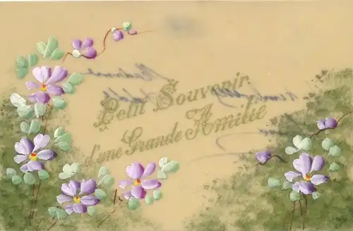 Zelluloid Ak Glückwunsch, Blumen