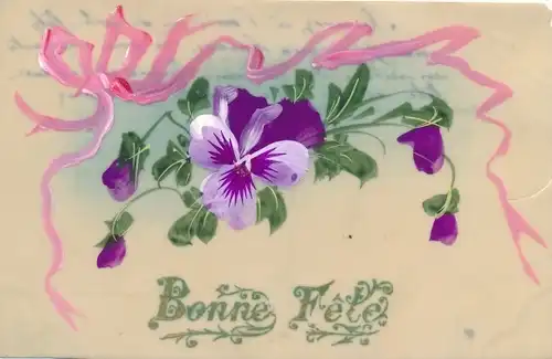 Zelluloid Ak Glückwunsch, Blumen