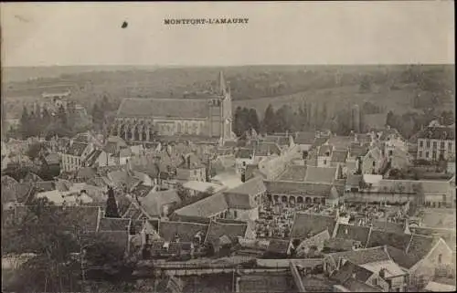 Ak Montfort l'Amaury Yvelines, Blick auf den Ort, Kirche