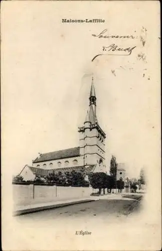 Ak Maisons Laffitte Yvelines, L'Eglise, Kirche