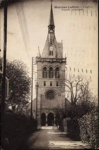 Ak Maisons Laffitte Yvelines, Eglise, Facade principale