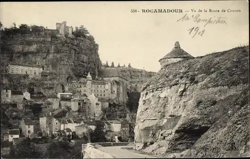 Ak Rocamadour Lot, Vu de la Route de Couzou