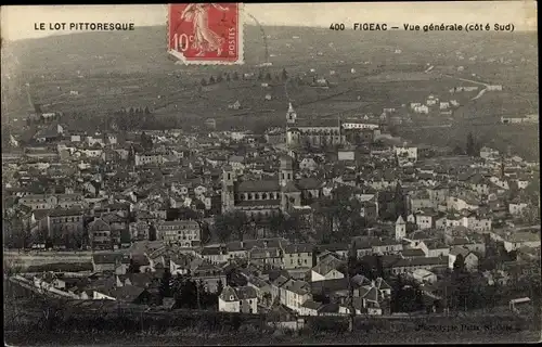 Ak Figeac Lot, Vue générale