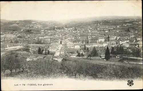 Ak Figeac Lot, Vue Générale