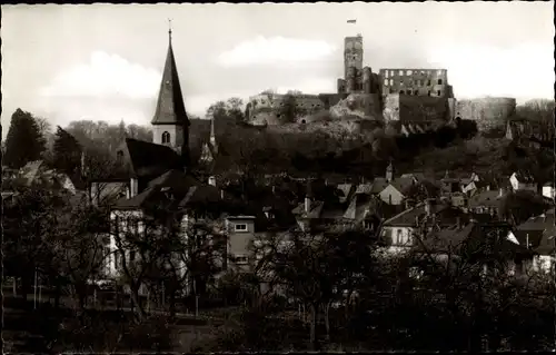 Ak Königstein im Taunus Hessen, Ort, katholische Kirche, Burg