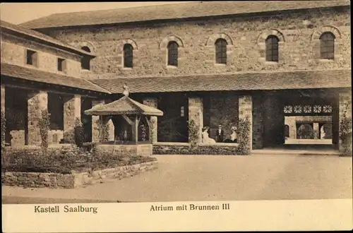 Ak Bad Homburg vor der Höhe, Kastell Saalburg, Atrium mit Brunnen