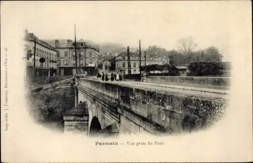 Ak Parmain Val d'Oise, Vue prise du Pont