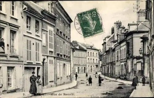 Ak Magny en Vexin Val d'Oise, Rue de Rouen