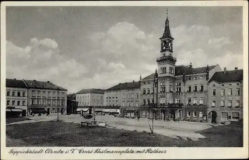 Ak Oelsnitz Vogtland, Ernst Thälmann Platz mit Rathaus