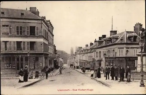 Ak Liancourt Oise, Rue Victor Hugo, Buvette, Geschäfte