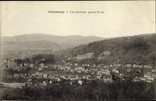 Ak Giromany Territoire de Belfort, Vue générale, partie Nord