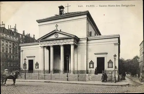 Ak Paris XVII., Eglise Sainte Maire des Batignolles