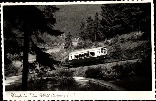 Ak Oberweißbach im Weißbachtal Thüringen, Oberweißbacher Bergbahn, Standseilbahn