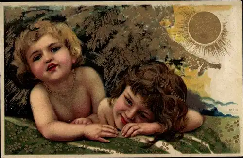 Sonnenschein Litho Kitsch, Kinderportraits