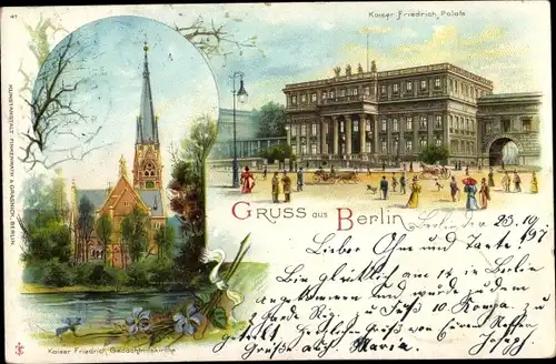 Litho Berlin, Kaiser Friedrich Palais, Kaiser Friedrich Gedächtniskirche