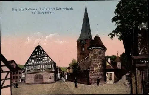 Ak Dörrenbach bei Bad Bergzabern, Ansicht vom Ort, Kirche, Turm
