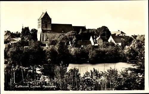 Ak Lychen im Kreis Uckermark, Panorama von der Stadt