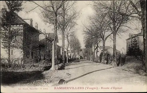 Ak Rambervillers Lothringen Vosges, Route d'Epinal