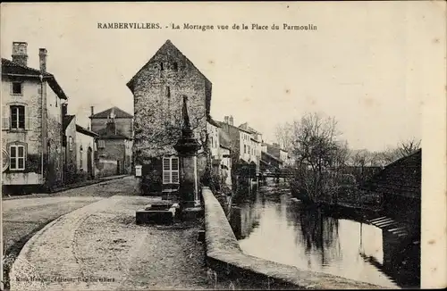 Ak Rambervillers Lothringen Vosges, La Mortagne vue de la Place du Parmoulin