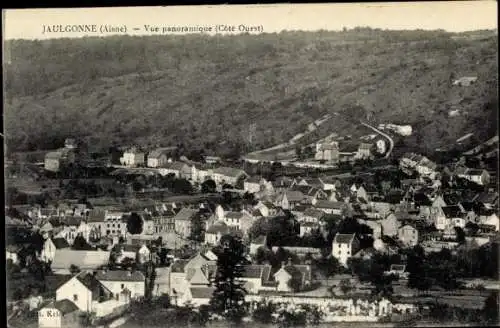 Ak Jaulgonne Aisne, Vue panoramique, Cote Ouest