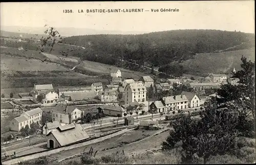 Ak La Bastide Saint Laurent Lozère, Vue générale