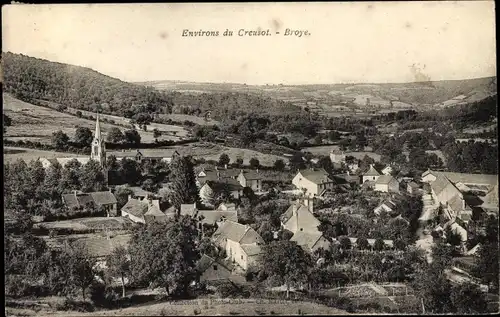 Ak Broye Saone et Loire, Vue générale